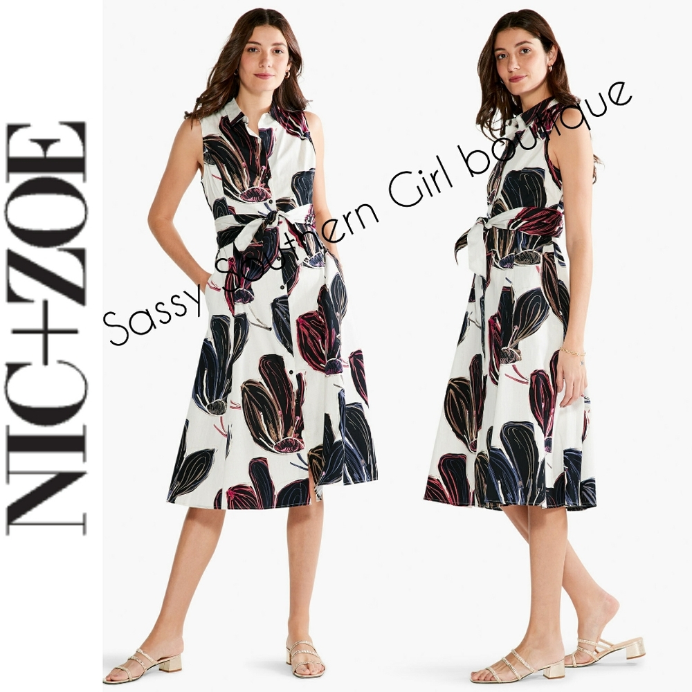 🆕⭐ Tropical Nic + Zoe tropical shirt dress